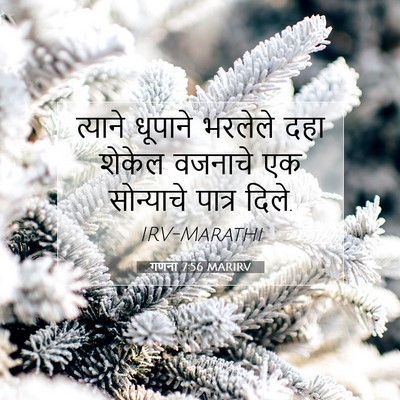 Picture 07 - गणना 7:56 MARIRV - त्याने धूपाने - Bible Verse Picture