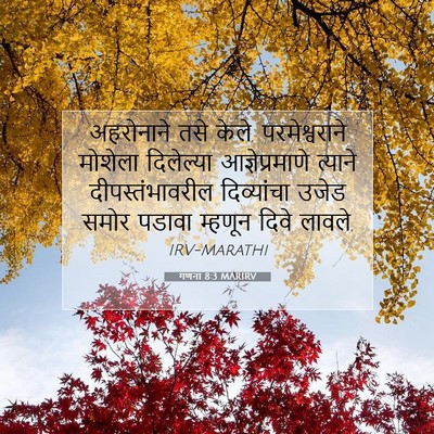 Picture 07 - गणना 8:3 MARIRV - अहरोनाने तसे केले. - Bible Verse Picture