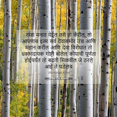 Picture 07 - दानिएल 11:36 MARIRV - राजा मनात येईल तसे - Bible Verse Picture
