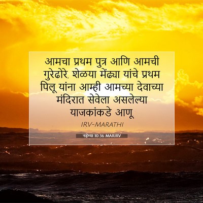 Picture 07 - नहेम्या 10:36 MARIRV - आमचा प्रथम पुत्र - Bible Verse Picture
