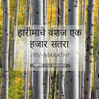 Picture 07 - नहेम्या 7:42 MARIRV - हारीमाचे वंशज एक - Bible Verse Picture