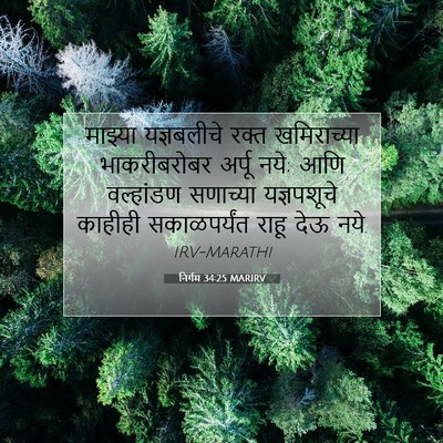 Picture 07 - निर्गम 34:25 MARIRV - माझ्या यज्ञबलीचे - Bible Verse Picture