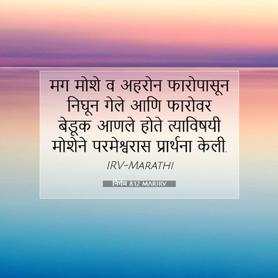 Picture 07 - निर्गम 8:12 MARIRV - मग मोशे व अहरोन - Bible Verse Picture