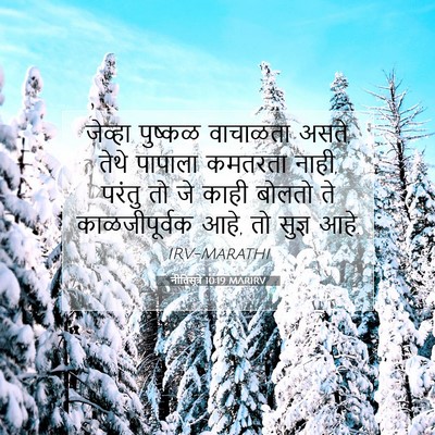 Picture 07 - नीतिसूत्रे 10:19 MARIRV - जेव्हा पुष्कळ - Bible Verse Picture