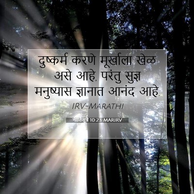 Picture 07 - नीतिसूत्रे 10:23 MARIRV - दुष्कर्म करणे - Bible Verse Picture
