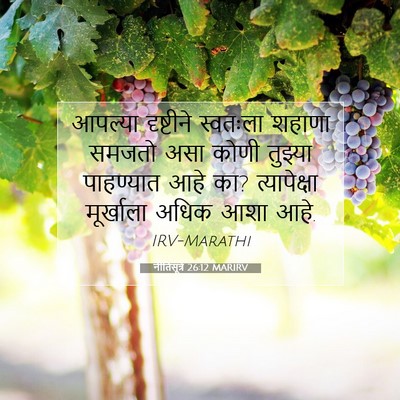 Picture 07 - नीतिसूत्रे 26:12 MARIRV - आपल्या दृष्टीने - Bible Verse Picture