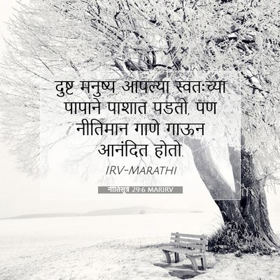 Picture 07 - नीतिसूत्रे 29:6 MARIRV - दुष्ट मनुष्य - Bible Verse Picture