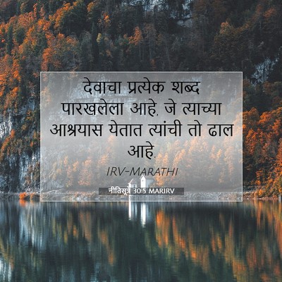 Picture 07 - नीतिसूत्रे 30:5 MARIRV - देवाचा प्रत्येक - Bible Verse Picture
