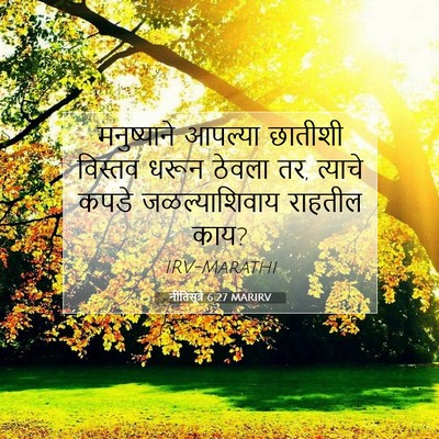 Picture 07 - नीतिसूत्रे 6:27 MARIRV - मनुष्याने आपल्या - Bible Verse Picture
