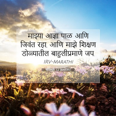 Picture 07 - नीतिसूत्रे 7:2 MARIRV - माझ्या आज्ञा पाळ - Bible Verse Picture