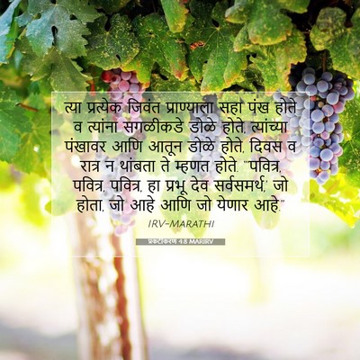 Picture 07 - प्रकटीकरण 4:8 MARIRV - त्या प्रत्येक - Bible Verse Picture