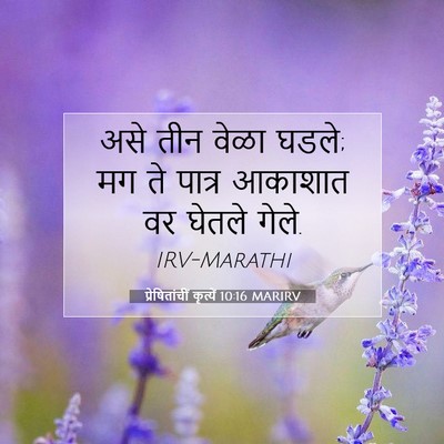Picture 07 - प्रेषितांचीं कृत्यें 10:16 MARIRV - असे तीन वेळा घडले; - Bible Verse Picture