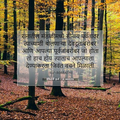 Picture 07 - प्रेषितांचीं कृत्यें 7:38 MARIRV - रानातील - Bible Verse Picture
