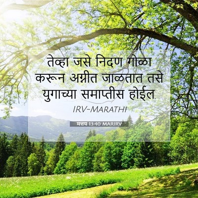 Picture 07 - मत्तय 13:40 MARIRV - तेव्हा जसे निदण - Bible Verse Picture