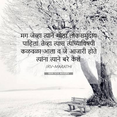 Picture 07 - मत्तय 14:14 MARIRV - मग जेव्हा त्याने - Bible Verse Picture