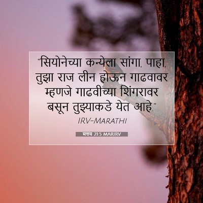 Picture 07 - मत्तय 21:5 MARIRV - “सियोनेच्या - Bible Verse Picture