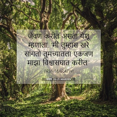 Picture 07 - मत्तय 26:21 MARIRV - जेवण करीत असता - Bible Verse Picture