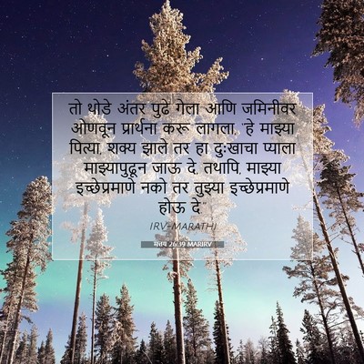 Picture 07 - मत्तय 26:39 MARIRV - तो थोडे अंतर पुढे - Bible Verse Picture