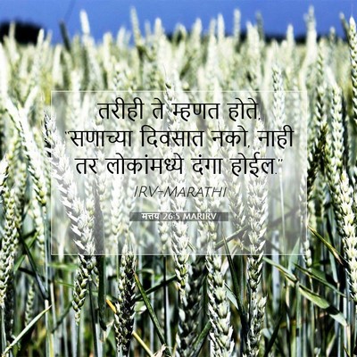 Picture 07 - मत्तय 26:5 MARIRV - तरीही ते म्हणत - Bible Verse Picture