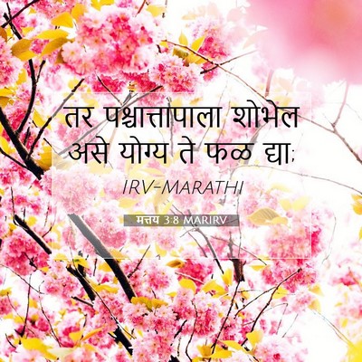 Picture 07 - मत्तय 3:8 MARIRV - तर पश्चात्तापाला - Bible Verse Picture