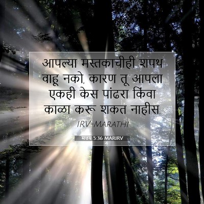 Picture 07 - मत्तय 5:36 MARIRV - आपल्या मस्तकाचीही - Bible Verse Picture