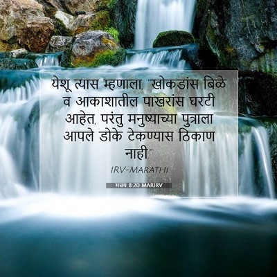 Picture 07 - मत्तय 8:20 MARIRV - येशू त्यास - Bible Verse Picture
