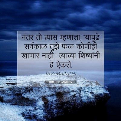 Picture 07 - मार्क 11:14 MARIRV - नंतर तो त्यास - Bible Verse Picture