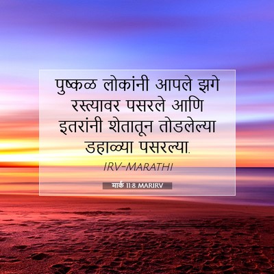 Picture 07 - मार्क 11:8 MARIRV - पुष्कळ लोकांनी - Bible Verse Picture