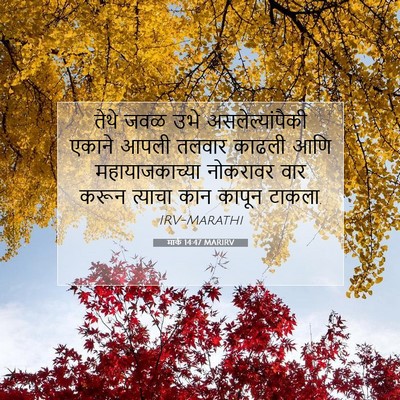 Picture 07 - मार्क 14:47 MARIRV - तेथे जवळ उभे - Bible Verse Picture