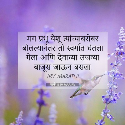 Picture 07 - मार्क 16:19 MARIRV - मग प्रभू येशू - Bible Verse Picture