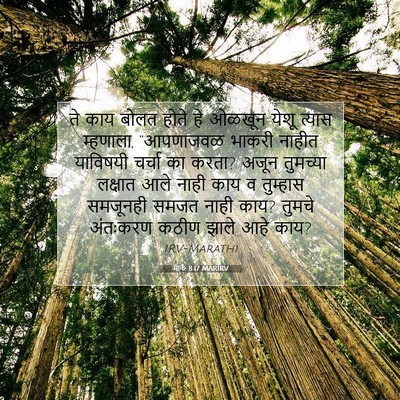 Picture 07 - मार्क 8:17 MARIRV - ते काय बोलत होते हे - Bible Verse Picture