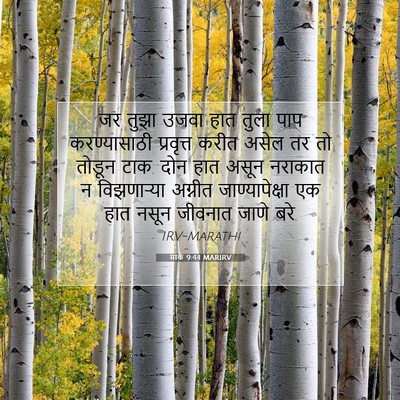 Picture 07 - मार्क 9:44 MARIRV - जर तुझा उजवा हात - Bible Verse Picture