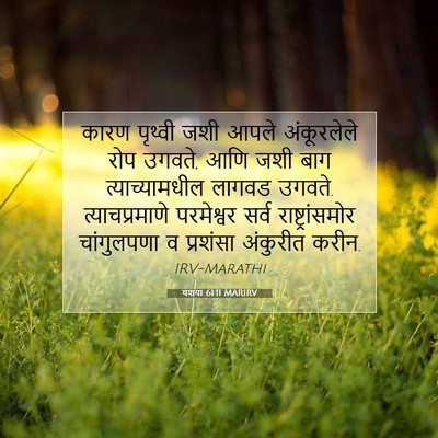 Picture 07 - यशया 61:11 MARIRV - कारण पृथ्वी जशी - Bible Verse Picture