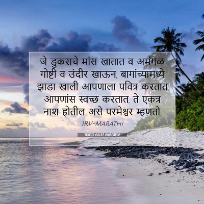 Picture 07 - यशया 66:17 MARIRV - जे डुकराचे मांस - Bible Verse Picture