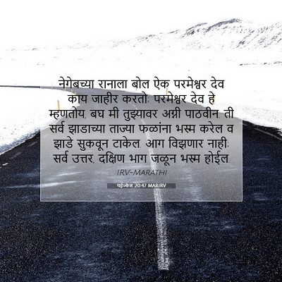 Picture 07 - यहेज्केल 20:47 MARIRV - नेगेबच्या रानाला - Bible Verse Picture