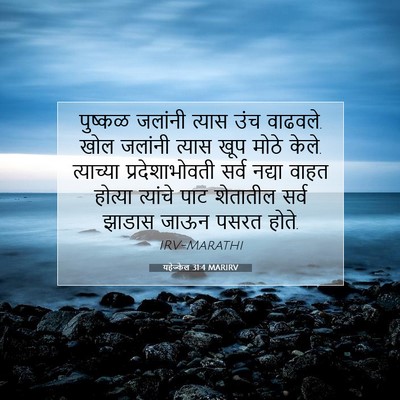 Picture 07 - यहेज्केल 31:4 MARIRV - पुष्कळ जलांनी - Bible Verse Picture
