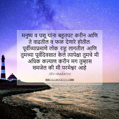 Picture 07 - यहेज्केल 36:11 MARIRV - मनुष्य व पशू यांना - Bible Verse Picture