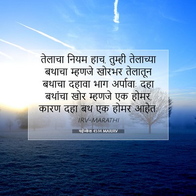 Picture 07 - यहेज्केल 45:14 MARIRV - तेलाचा नियम हाच, - Bible Verse Picture