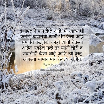 Picture 07 - यहोशवा 7:11 MARIRV - इस्राएलाने पाप - Bible Verse Picture