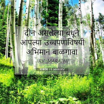 Picture 07 - याकोब 1:9 MARIRV - दीन असलेल्या - Bible Verse Picture
