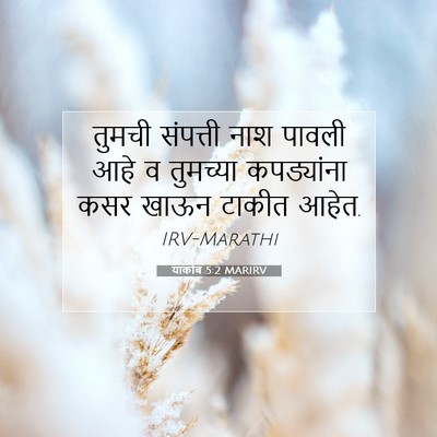 Picture 07 - याकोब 5:2 MARIRV - तुमची संपत्ती नाश - Bible Verse Picture