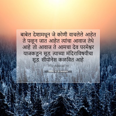 Picture 07 - यिर्मया 50:28 MARIRV - बाबेल देशामधून जे - Bible Verse Picture