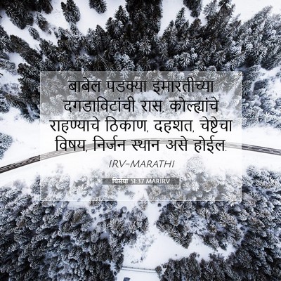 Picture 07 - यिर्मया 51:37 MARIRV - बाबेल पडक्या - Bible Verse Picture