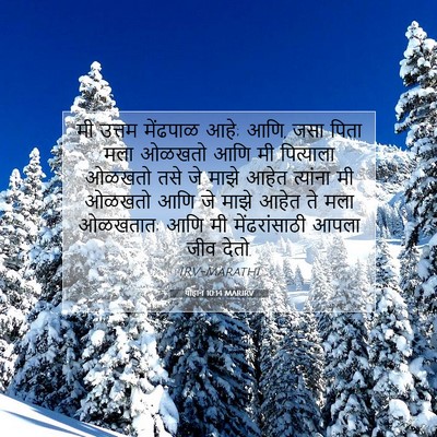 Picture 07 - योहान 10:14 MARIRV - मी उत्तम मेंढपाळ - Bible Verse Picture