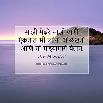Picture 07 - योहान 10:27 MARIRV - माझी मेंढरे माझी - Bible Verse Picture