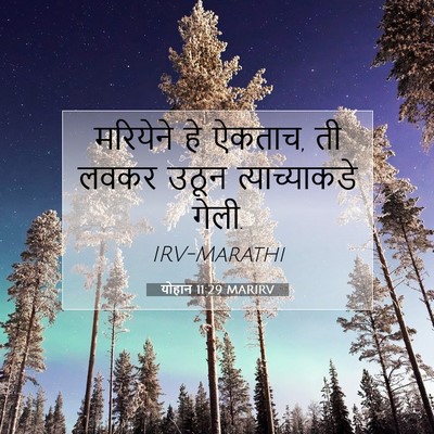 Picture 07 - योहान 11:29 MARIRV - मरियेने हे ऐकताच, - Bible Verse Picture
