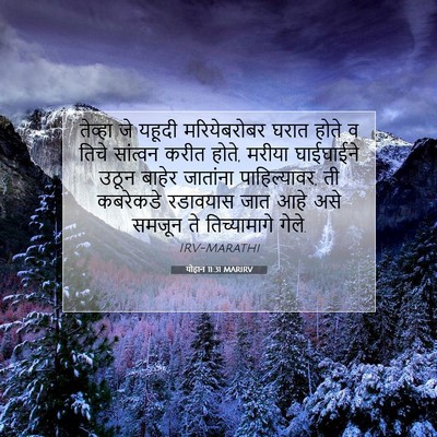 Picture 07 - योहान 11:31 MARIRV - तेव्हा जे यहूदी - Bible Verse Picture