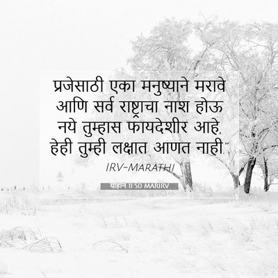 Picture 07 - योहान 11:50 MARIRV - प्रजेसाठी एका - Bible Verse Picture
