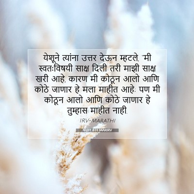 Picture 07 - योहान 8:14 MARIRV - येशूने त्यांना - Bible Verse Picture