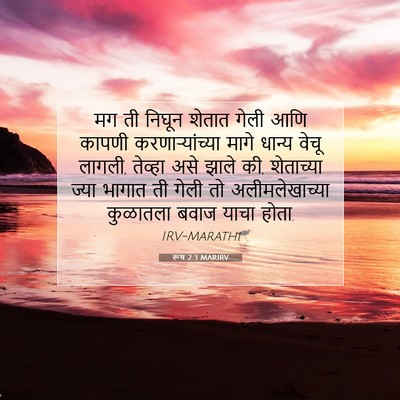 Picture 07 - रूथ 2:3 MARIRV - मग ती निघून शेतात - Bible Verse Picture